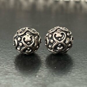 Solid Sterling Silver Filagree Knot Round Stud Earrings